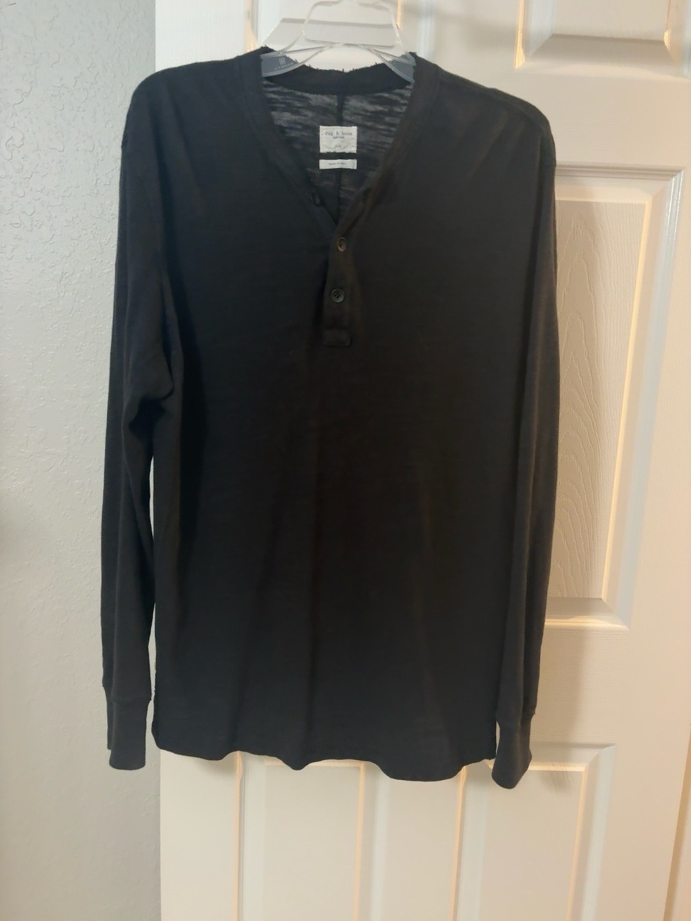 rag & bone Black classic Long-Sleeve Henley